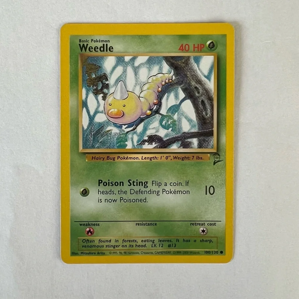 pokemon weedle card Vintage Trading Game Base Set Shadowless - 69/102 - Pokemon Card Rare Vintage Pokemon Accessory variation to centering Weedle (Shining Revelry #97/110, 1-Star